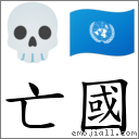 亡國 對應Emoji 💀 🇺🇳  的對照PNG圖片