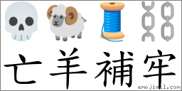 亡羊補牢 對應Emoji 💀 🐏 🧵 ⛓  的對照PNG圖片