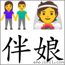伴娘 對應Emoji 👫 👰  的對照PNG圖片
