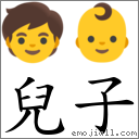 兒子 對應Emoji 🧒 👶  的對照PNG圖片
