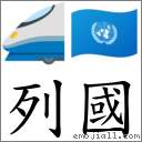 列國 對應Emoji 🚄 🇺🇳  的對照PNG圖片