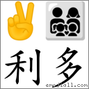 利多 對應Emoji ✌ 👨‍👩‍👧‍👦  的對照PNG圖片