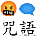 咒語 對應Emoji 🤬 🗨  的對照PNG圖片