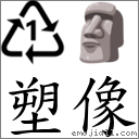 塑像 對應Emoji ♳ 🗿  的對照PNG圖片
