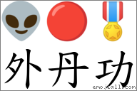 外丹功 對應Emoji 👽 🔴 🎖  的對照PNG圖片