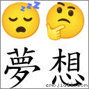 夢想 對應Emoji 😴 🤔  的對照PNG圖片