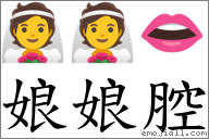 娘娘腔 對應Emoji 👰 👰 👄  的對照PNG圖片
