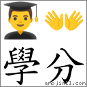 學分 對應Emoji 👨‍🎓 👐  的對照PNG圖片