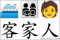 客家人 對應Emoji 🛳 👨‍👩‍👧‍👦 🧑  的對照PNG圖片