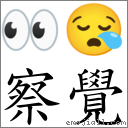 察覺 對應Emoji 👀 😪  的對照PNG圖片
