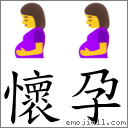 懷孕 對應Emoji 🤰 🤰  的對照PNG圖片