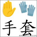 手套 对应Emoji ✋ 🧤  的对照PNG图片