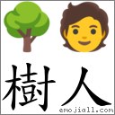 樹人 對應Emoji 🌳 🧑  的對照PNG圖片
