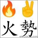 火勢 對應Emoji 🔥 ✌  的對照PNG圖片