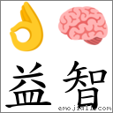 益智 對應Emoji 👌 🧠  的對照PNG圖片
