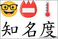 知名度 对应Emoji 🤓 📛 🌡  的对照PNG图片