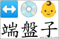 端盤子 對應Emoji ↔ 💿 👶  的對照PNG圖片