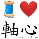軸心 對應Emoji 🧵 ❤️  的對照PNG圖片