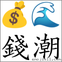 錢潮 對應Emoji 💰 🌊  的對照PNG圖片