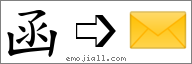 Emoji: ✉, Text: 函