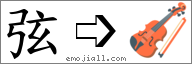 Emoji: 🎻, Text: 弦