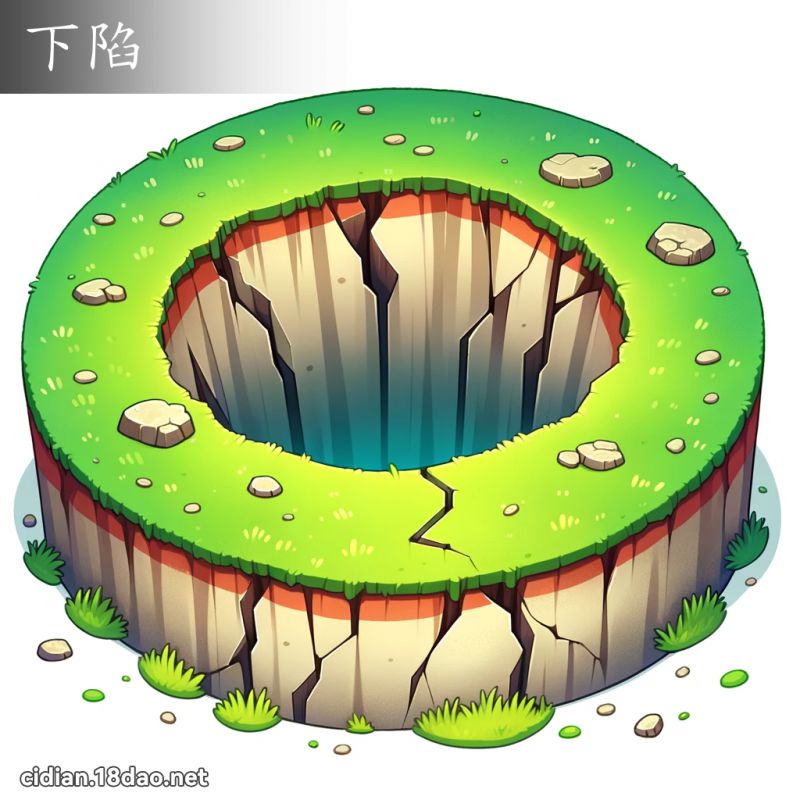 下陷 - 国语辞典配图