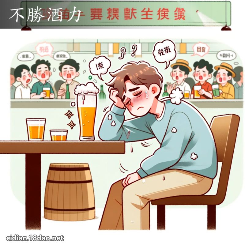 不勝酒力 - 國語辭典配圖