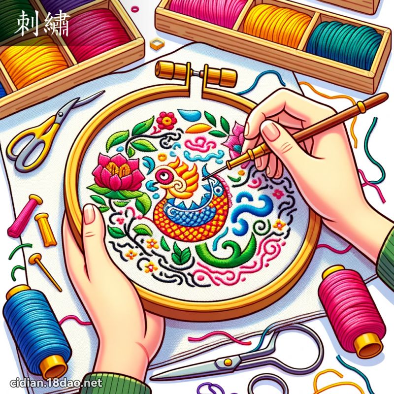 刺绣 - 国语辞典配图