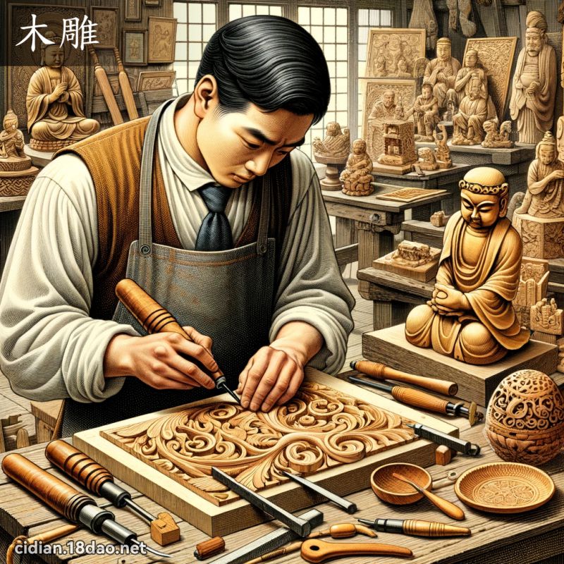 木雕 - 国语辞典配图