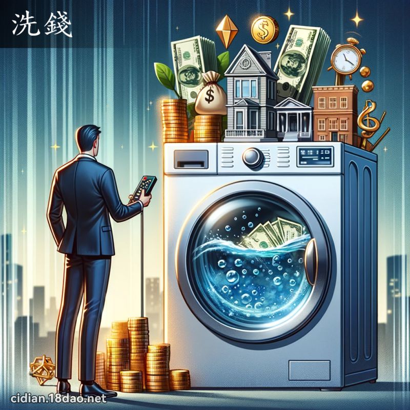 洗錢 - 國語辭典配圖