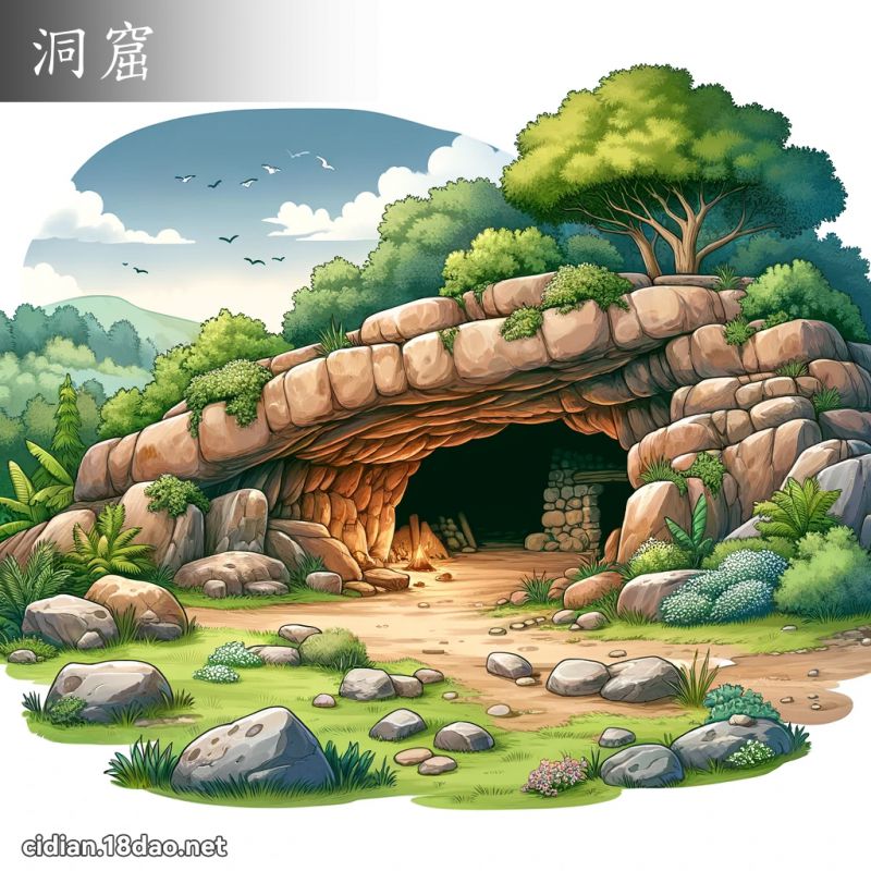 洞窟 - 國語辭典配圖