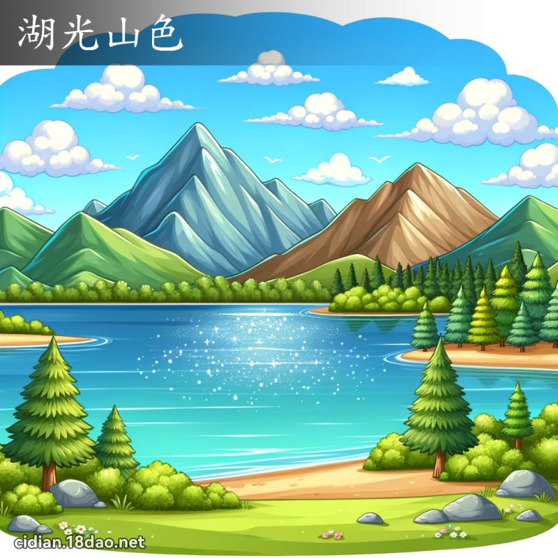 湖光山色 - 国语辞典配图