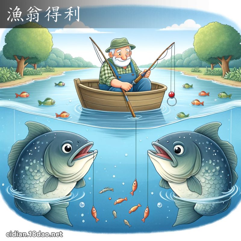 渔翁得利 - 国语辞典配图