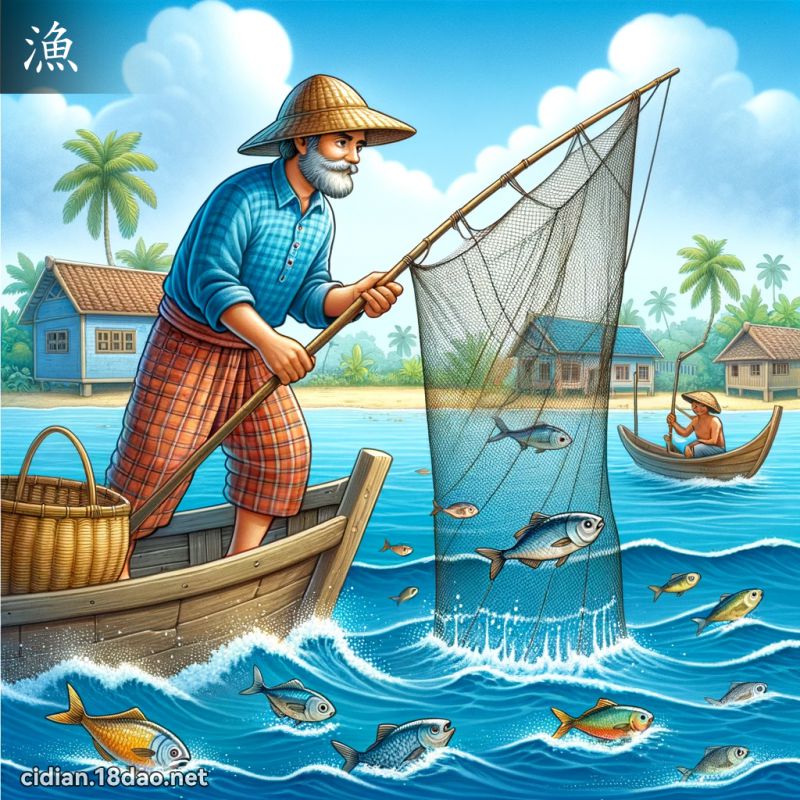 漁 - 國語辭典配圖