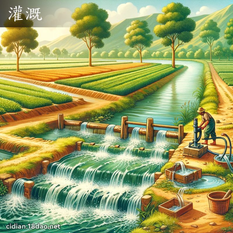 灌溉 - 國語辭典配圖