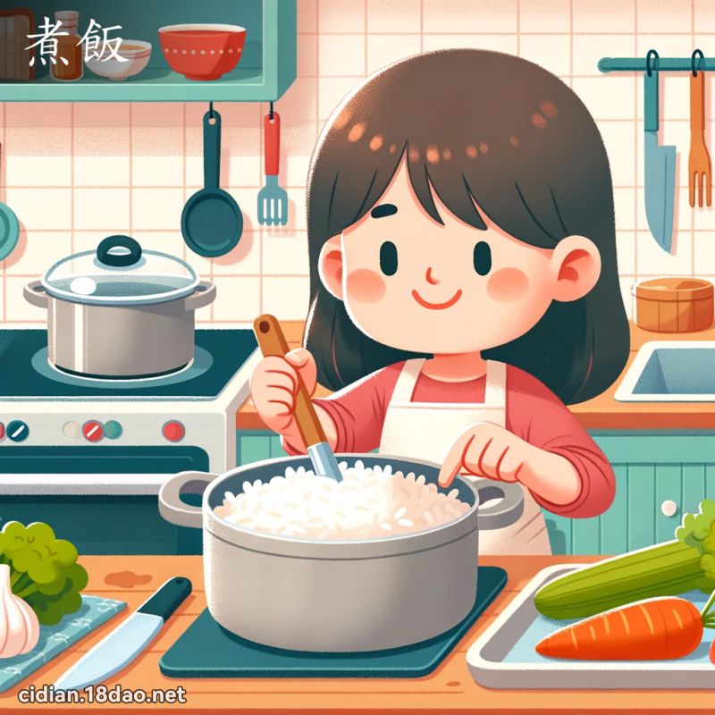 煮飯 - 國語辭典配圖