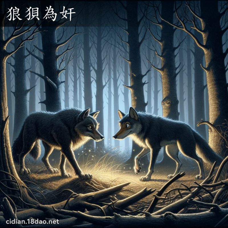 狼狈为奸 - 国语辞典配图