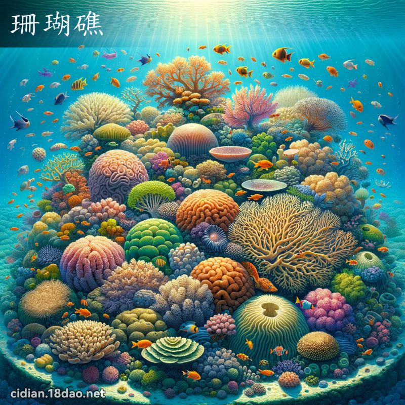 珊瑚礁 - 國語辭典配圖