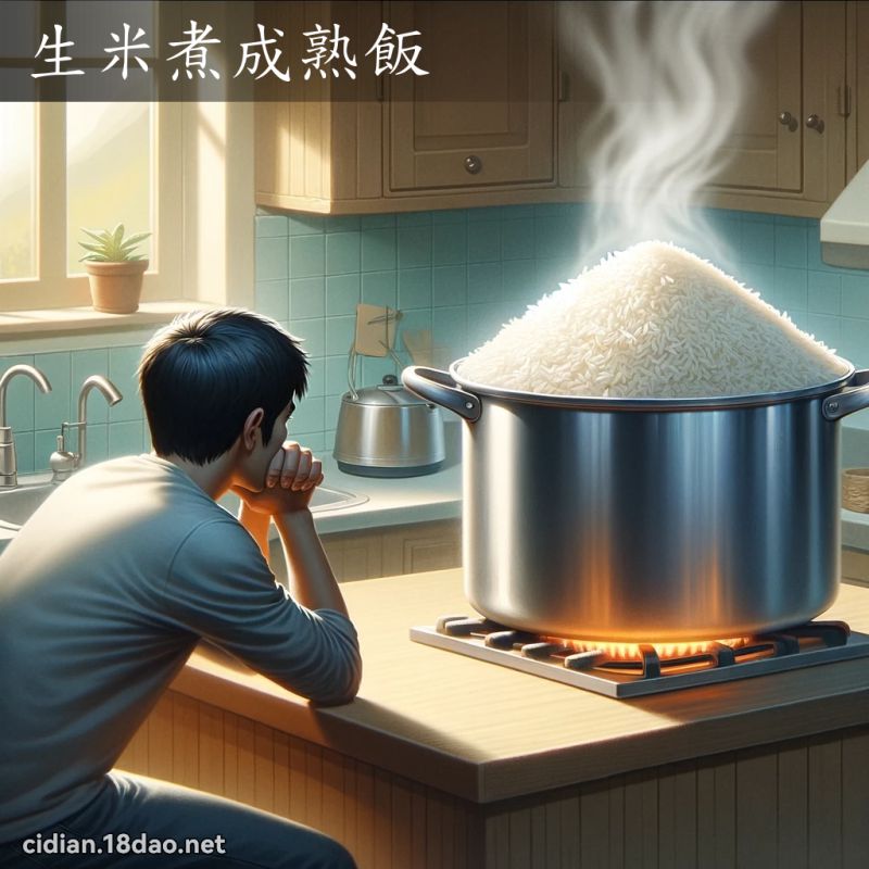 生米煮成熟饭 - 国语辞典配图