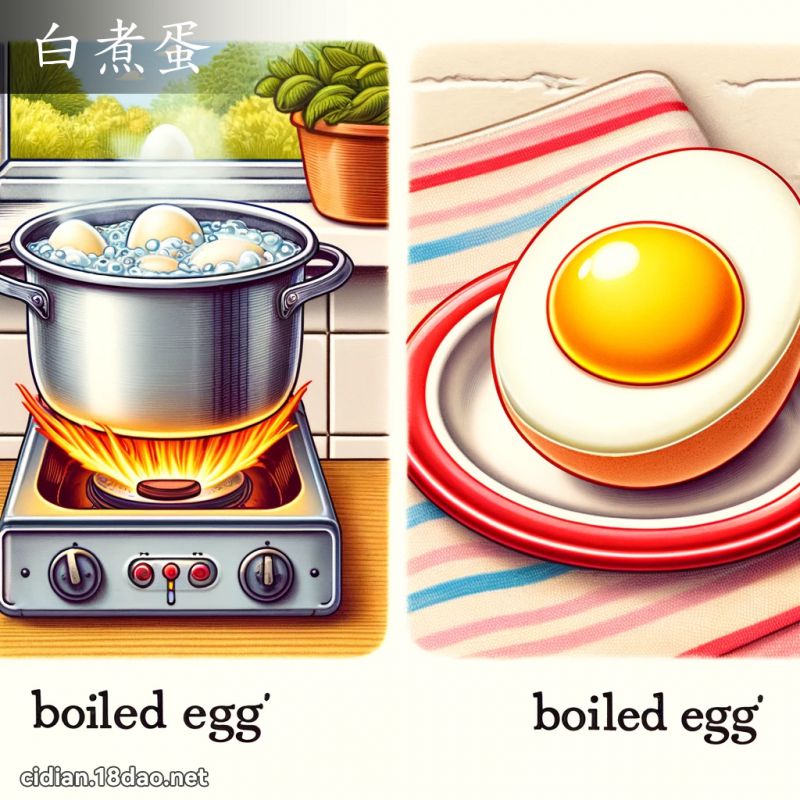 白煮蛋 - 國語辭典配圖