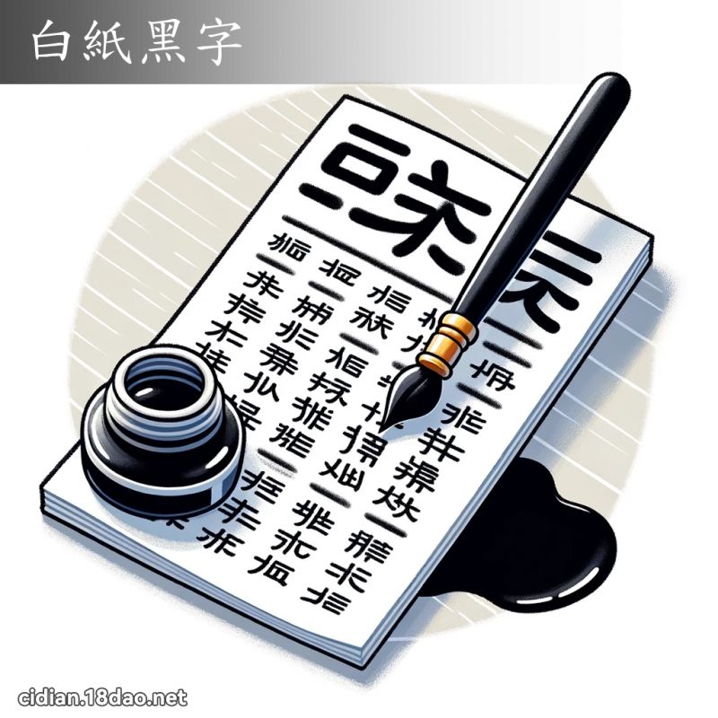 白紙黑字 - 國語辭典配圖