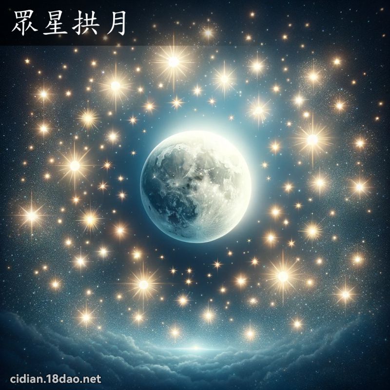 眾星拱月 - 国语辞典配图