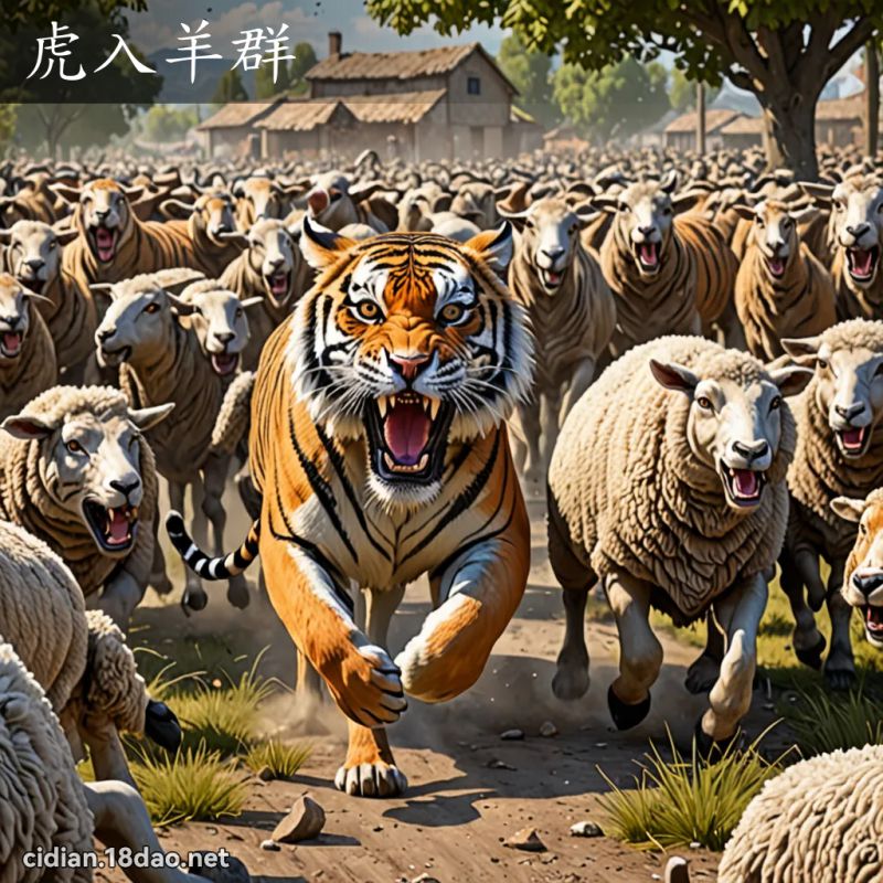 虎入羊群 - 国语辞典配图