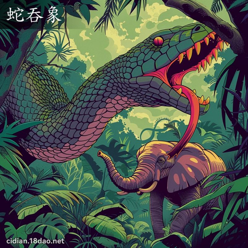 蛇吞象 - 國語辭典配圖
