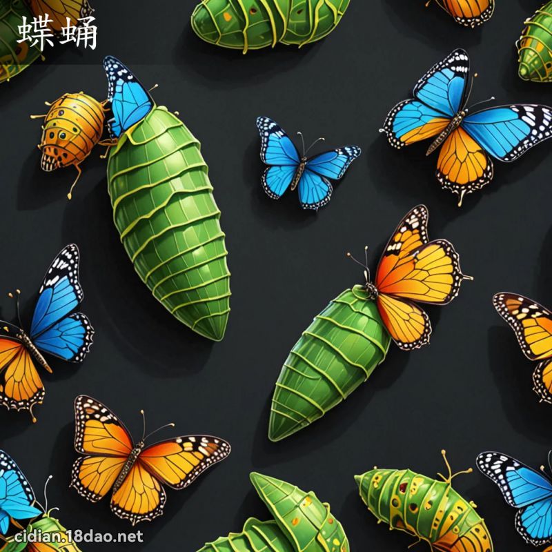 蝶蛹 - 国语辞典配图