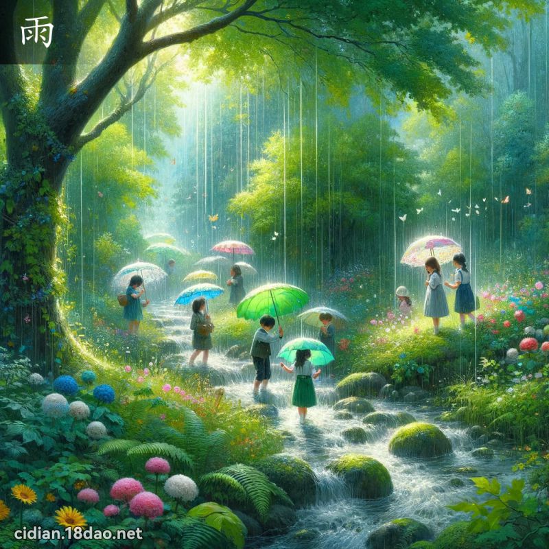 雨 - 國語辭典配圖