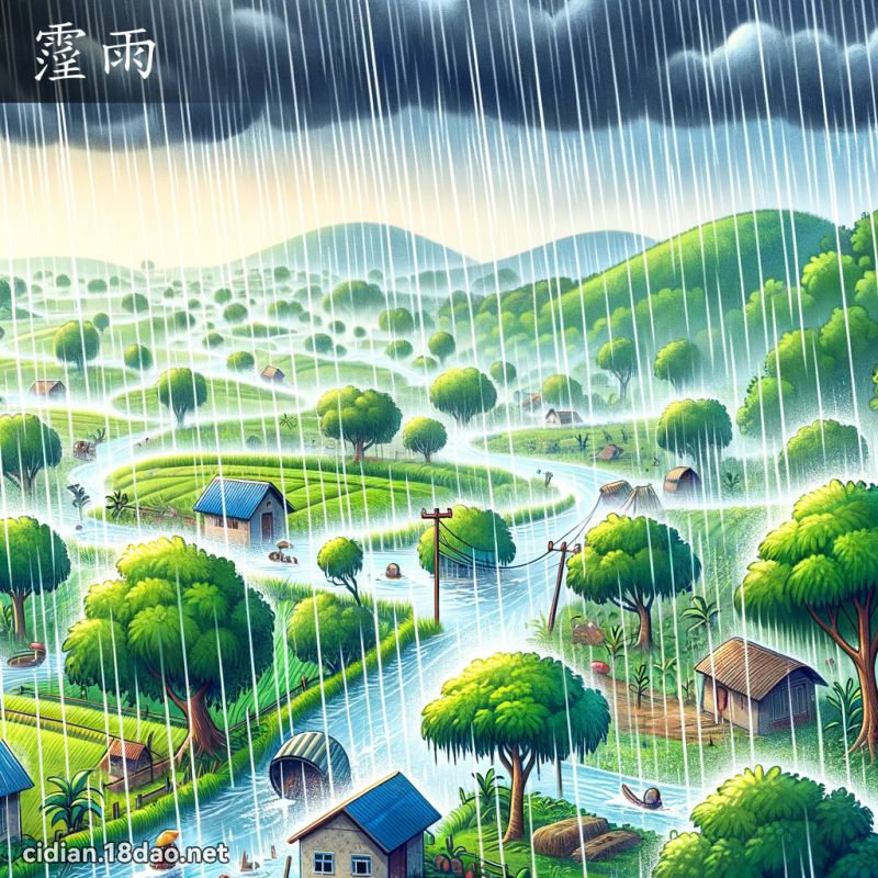 霪雨 - 國語辭典配圖