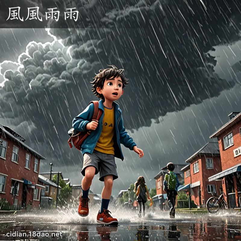 風風雨雨 - 國語辭典配圖