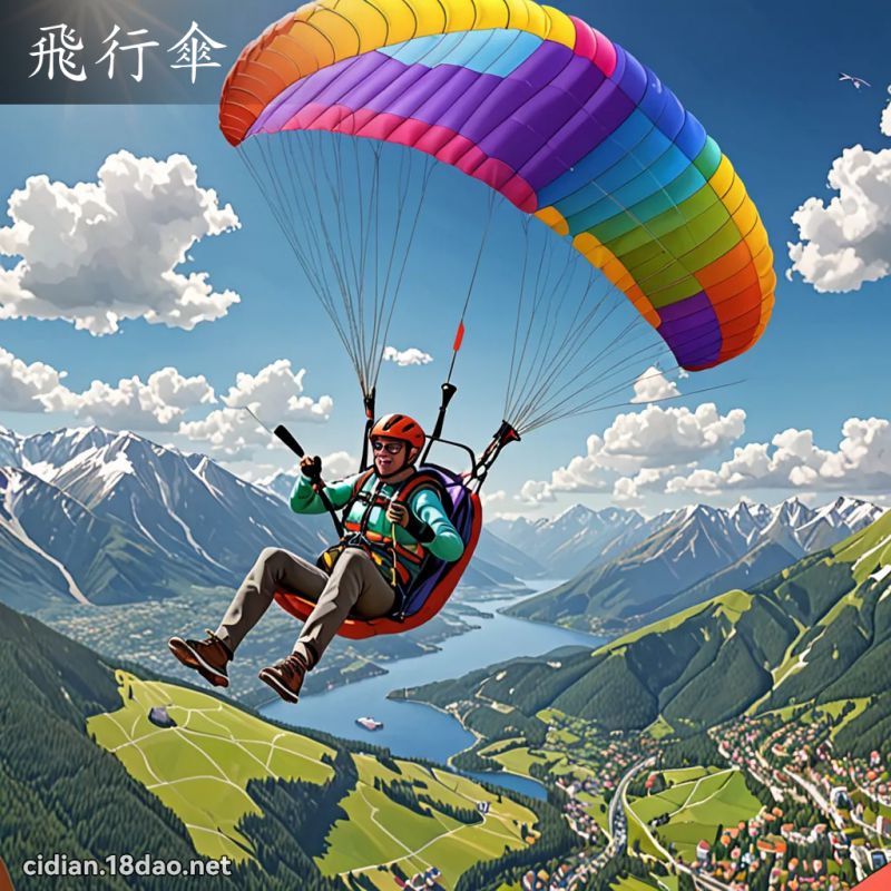 飛行傘 - 國語辭典配圖