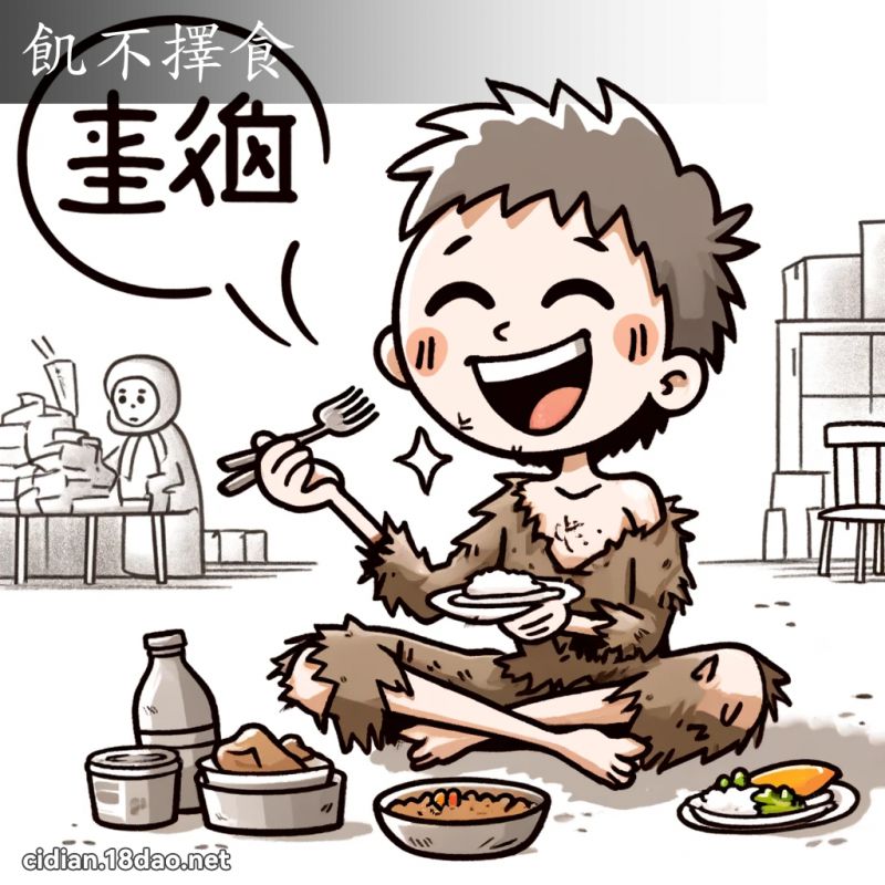 飢不擇食 - 國語辭典配圖